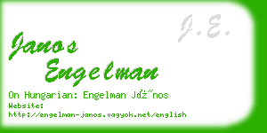 janos engelman business card